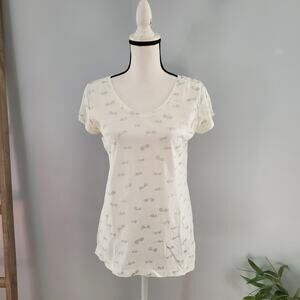 Style & Co Sport White Sunglass Print Essential Tee S